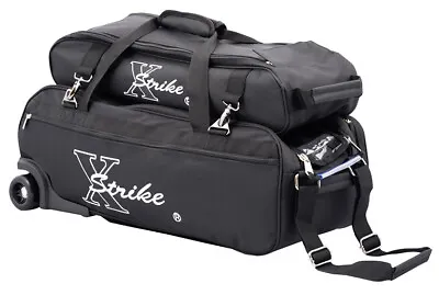 New Xstrike Black 3 Ball Tote Roller With Tow Strap & Shoe Bag • $94.95