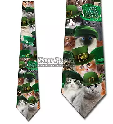 St. Patrick's Day Cats Tie Men's Funny Holiday Ties Irish Necktie Brand New • $18.75