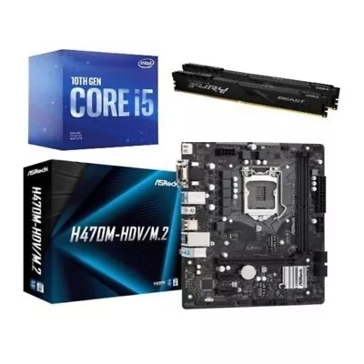 £230 • Buy Intel Core I5-10400F CPU 16GB DDR4  Asrock H470M HDV/M.2  MOTHERBOARD CPU BUNDLE