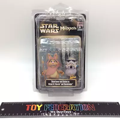 Star Wars The Muppets BEAN BUNNY & CHICKEN As WICKET & STORMTROOPER Figure Pack • $49.99