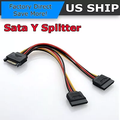 SATA Power 15 Pin Y Splitter Cable Adapter Male To Female For HDD Hard Drive • $2.65