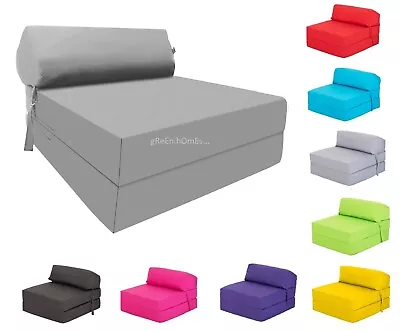 Single Fold Out Sofa Bed Futon Foam Filled Chair Guest Z Bed Folding Mattress • £54.97