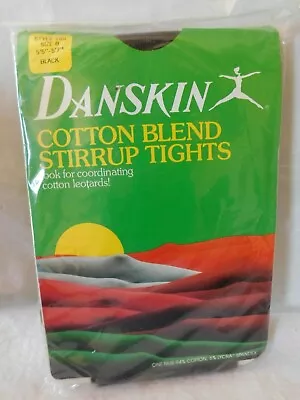 Danskin Stirrup Seamless Tights Color Black Style 186 Size B Vintage 1982 • $15.99