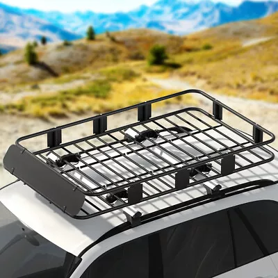 Giantz Universal Car Roof Rack Basket Luggage Vehicle Cargo Carrier 160cm Black • $158.77