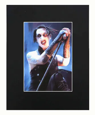 Marilyn Manson Portrait Art Print Picture Wall Display Poster Decor Matted 8x10 • $10.98