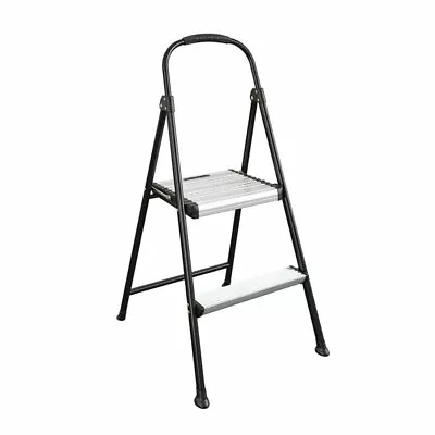 COSCO Two-Step Folding Step Stool With Rubber Hand Grip In Black • $66.04