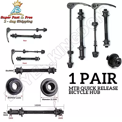 1 Pair MTB Quick Release Bicycle Hub Road Mountain Bike Front & Rear Axle Shaft • $18.10