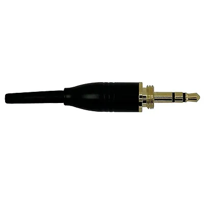 3.5mm Locking Stereo Gold Jack Plug - 7.9mm Male Thread For Microphone & Headset • £5.99