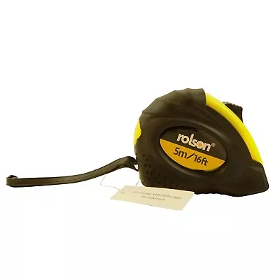 Rolson 50535 5 M X 19 Mm Tape Measure Yellow & Black • £2.29