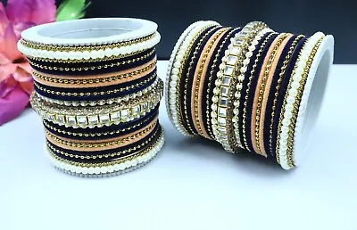 Indian Bollywood Bridal Traditional Wedding Metal Bangles Set Fashion Jewelry • $21.99