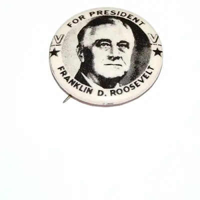 1944 V VICTORY FDR WWII Franklin D. Roosevelt Campaign Pinback Button PRESIDENT • $29.95