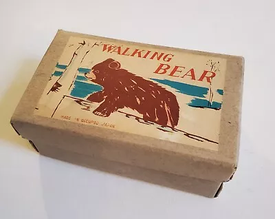 Vintage 1940s Walking Bear Occupied Japan Fur Tin Toy Windup Key • $24.99