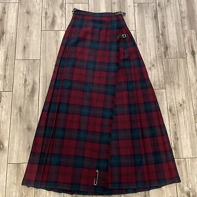 VTG Us 6 Laird Portch Scotland Kilt Skirt Green Blue Red Wool Tartan Plaid New • $65