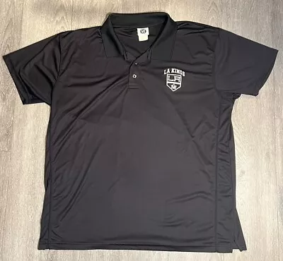 NHL Offical Branded LA Kings Hockey Black Shirt Sleeve Polo 2XL Los Angeles • $24.99