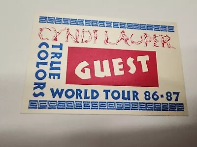   Vintage Cyndi Lauper  Tour 1986 Backstage Pass Original • $25