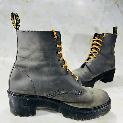 DOC MARTENS Vintage Dk Gray JADON II Platform Boots Chunky Men's 10.5 EU 43 • $41.48