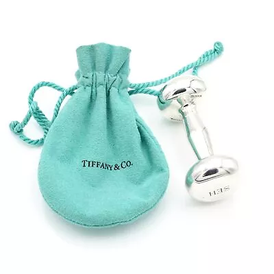 Vintage Tiffany & Co. Sterling Silver Dumbbell Baby Rattle With Bag #S894-10 • $51