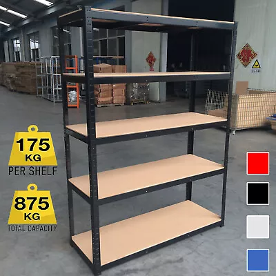 Garage Racking 5 Tier Shelving Unit Boltless Heavy Duty Metal Shelf Shed Storage • £22.20