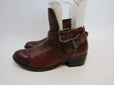 Matisse Womens Size 6.5 M Brown Leather Buckle Ankle Fashion Boots Bootie • $34.19