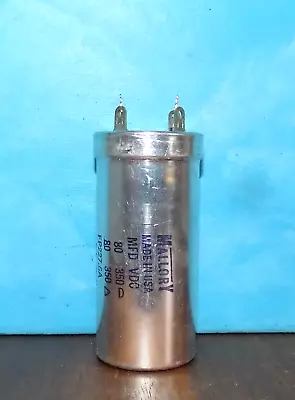 Mallory Type FP-227 6A Electrolytic Can Capacitor 80/80uf@350VDC Free Ship • $35.95