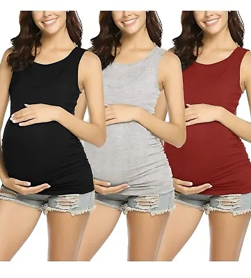 Ekouaer Women Nursing Tanks Women Breastfeeding 3 Pack Modal Maternity Medium • $19.99