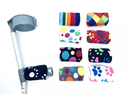  Padded Crutch Handle Covers Crutches Pads Foam Fleece Adult Comfy FREE 1st P&P • £5.95