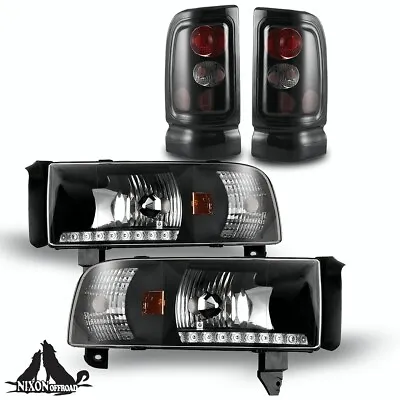 94-02 For Dodge Ram 1500 2500 3500 LED Headlights Corner & Tail Lights Smoke  • $143.99