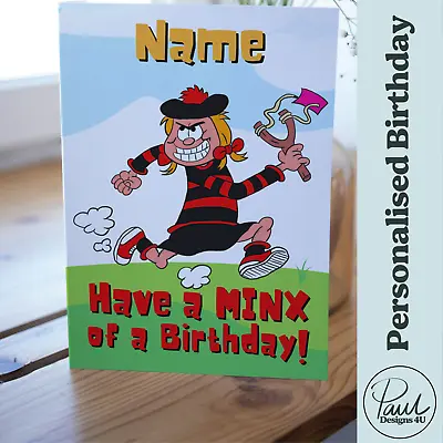 Minnie The Minx Personalised Birthday Card Perfect For All Ages From Beano Comic • £3.95