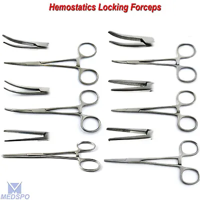 Hemostatic Clamp Forceps Straight & Curved Tweezers Medical Artery Veterinary CE • $6.99