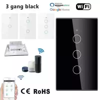 3 Gang Tuya Smart Life Home House WiFi Wireless Remote Wall Switch Voice Control • $29.99