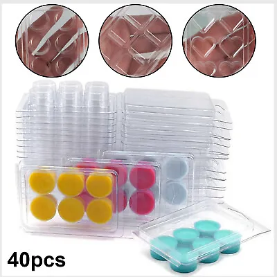 £14.29 • Buy 40PCS Plastic 6 Cell Wax Melt Clamshell Packaging Box For Wax Soap Candle Mould