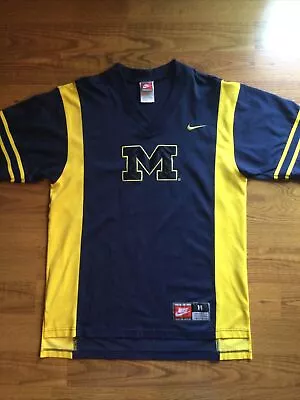 Vintage 90s Nike Michigan Wolverines Fab Five Basketball Warm Up Pullover Sz M • $50