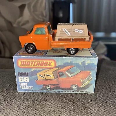 Matchbox Superfast Ford Transit Pick Up No 66 With Load And Re-pro Box • £14