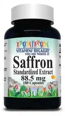 $14.19 • Buy Vitamins Because - Saffron Extract 88.5mg - 180 Capsules EXP 02/2024
