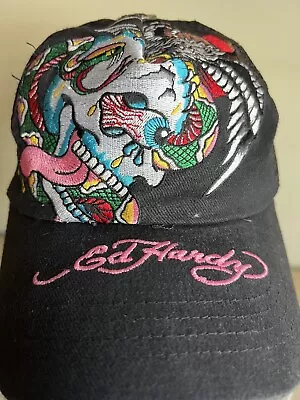 Ed Hardy Embroidered Adjustable Skull Hat Snapback Trucker Multicolor One Size • $29.99