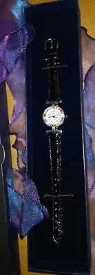 Glass Of Venice Murano Glass Millefiori Watch With Leather Band Black Multicolor • $16.75