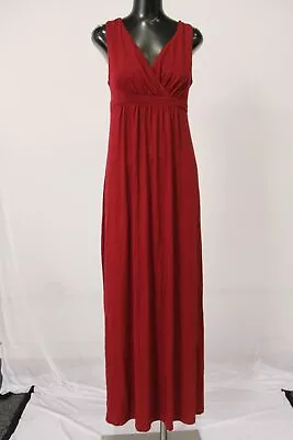 Matty M Women's Surplice Front Sleeveless Classic Maxi Dress AH4 Ruby Small NWT • $16.99