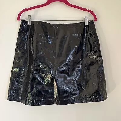 Calvin Klein Skirt Womens 12 Real Patent Leather Mini Made In USA 90s Vintage • $38