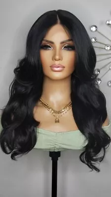New Long Wavy Black Lace Front Wig Womens Fashion Hair Natural Heat Safe Wigs • $8