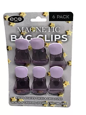Eco Home 6 Pack Magnetic Bag Clips Purple • $13.88