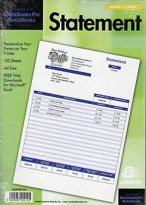 1 X 100 Loose Leaf Adams Statement Pad Compatible With Quickbooks & Pro Version  • £6
