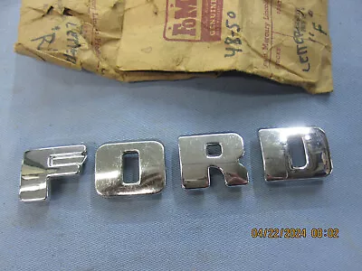 NOS OEM Ford 1948 1952 Truck Grille Panel Letters Pickup Emblems 1949 1950 1951 • $110