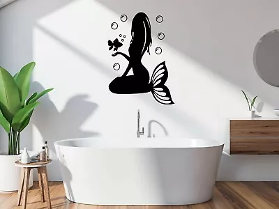 £13.99 • Buy Wall Stickers Mermaid Bathroom Shower Wash Bubbles Home Décor Art Decal DIY