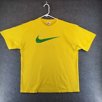 $33.95 • Buy Vintage Nike Shirt Mens Large Yellow Futebol Soccer Graphic Brazil 90s Y2K Faded