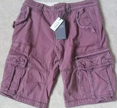 Fat Face Oxide Red Tough Cotton Easy Care Newgate Style Cargo Shorts 28  W • £25.99