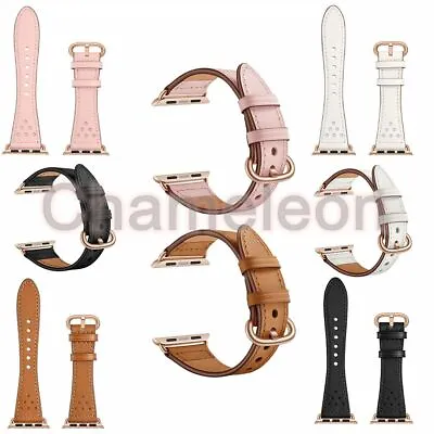 $27.89 • Buy 40/44mm Apple Watch Band Genuine Leather Women IWatch Strap Bracelet 38/42mm