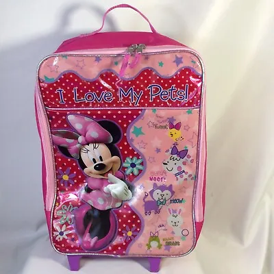 DISNEY Minnie Mouse Rolling 17”  Luggage Soft Shell PETS Kids • $29.90