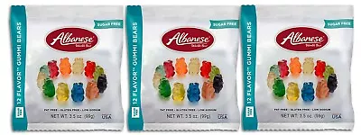 $14.99 • Buy 3 Pack Albanese Sugar Free Gummi Gummy Bears 3.5 Oz Bag Gluten Free 12 Flavor 