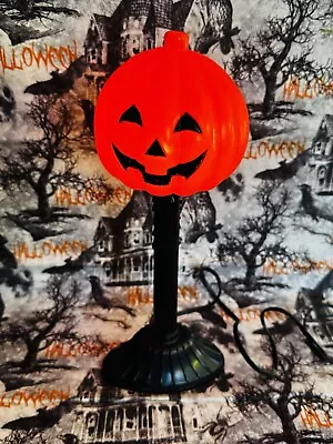 Vtg HALLOWEEN Blow Mold JACK O LANTERN Electric Window Candlestick Light 12in • $15.95