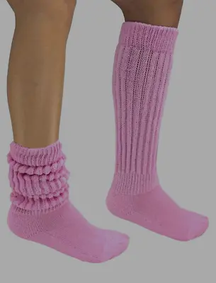 6 Slouch Socks Pink Scrunchie Hooters Uniform Long Soccer Running Walking Hiking • $43.13